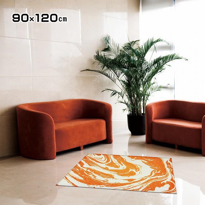 玄関マット Office＆Decor Orange marble オレンジマーブル 90×120cm｜sak24