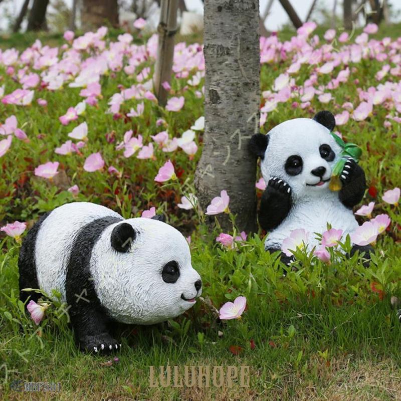 パンダのオブジェ ガーデニング置物 オブジェ アニマルオブジェ 楽天