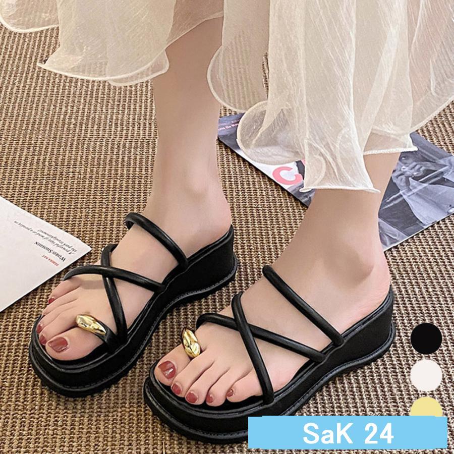 厚底 親指トングサンダル レディース美脚