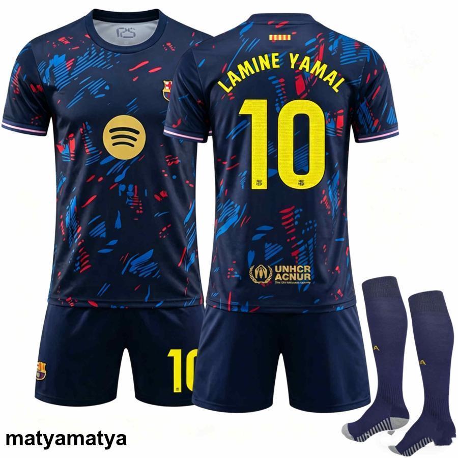 最後 XXL 黄緑 バルセロナ ヤマル ユニフォーム サッカー ワールドカップ 2627 バルセロナ記念版 19 番ヤマル・9 番レヴァンドフスキ・10 番