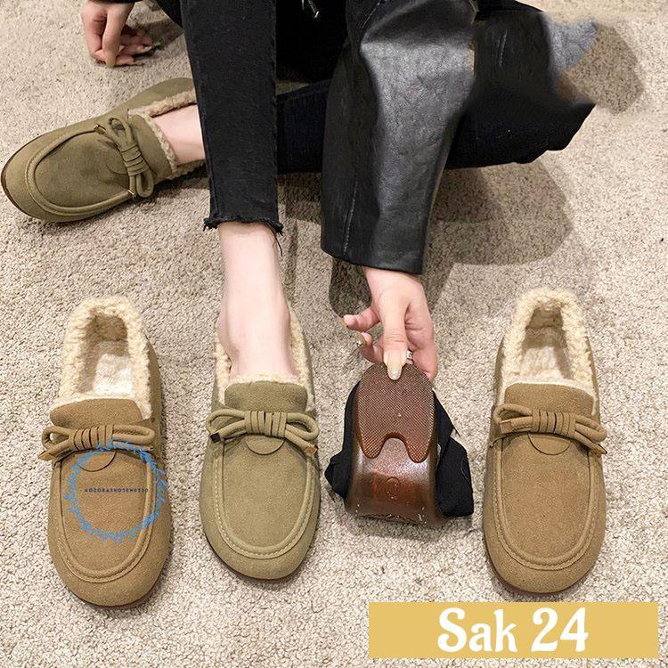 ムートン モカシン 秋冬 シューズ レディース スリッポン フラット
