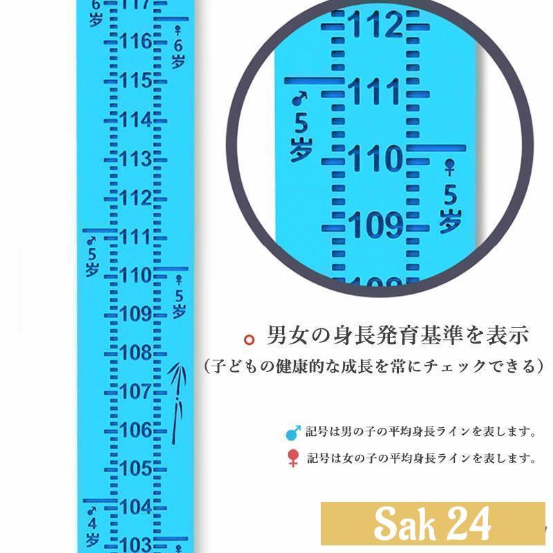 0~200cm測定範囲 ミリ単位の目盛り 壁掛け式身長計 ペン記入可能