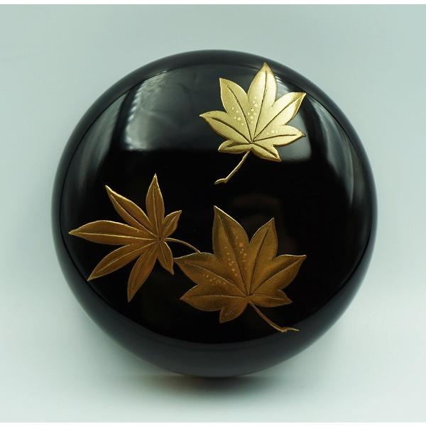 桐蒔絵大棗 茶道具 棗 大棗 黒塗 紅葉蒔絵 浜高一圭 桐箱 : 新古茶道具