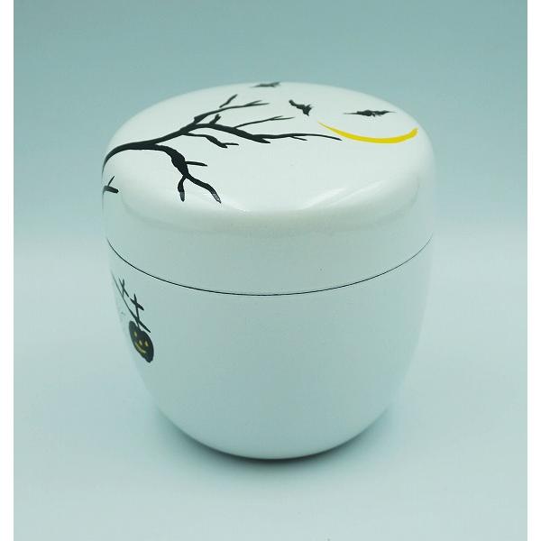 茶道具 棗 中棗 白塗 ハロウィン蒔絵 樹脂製 化粧箱 : 新古茶道具