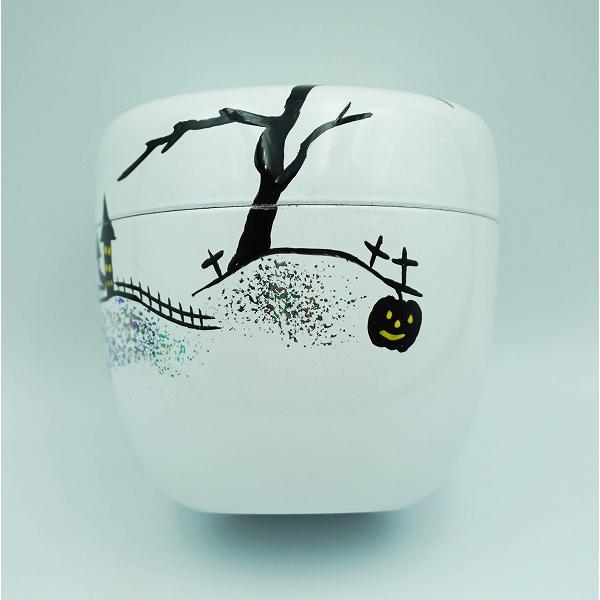 茶道具 棗 中棗 白塗 ハロウィン蒔絵 樹脂製 化粧箱 : 新古茶道具