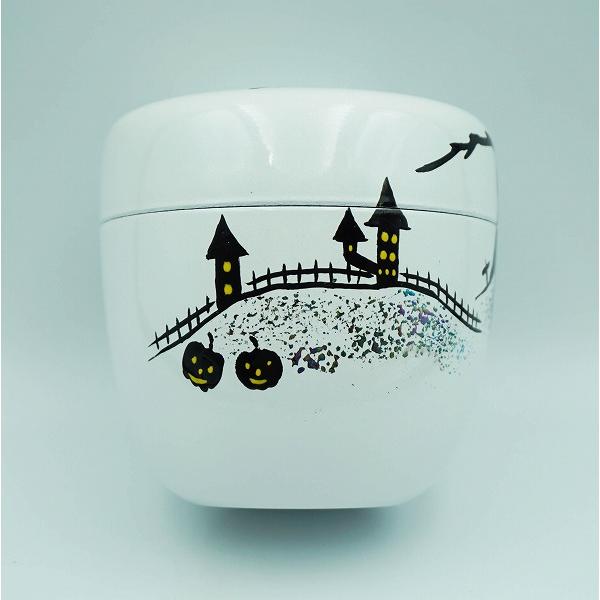 茶道具 棗 中棗 白塗 ハロウィン蒔絵 樹脂製 化粧箱 : 新古茶道具