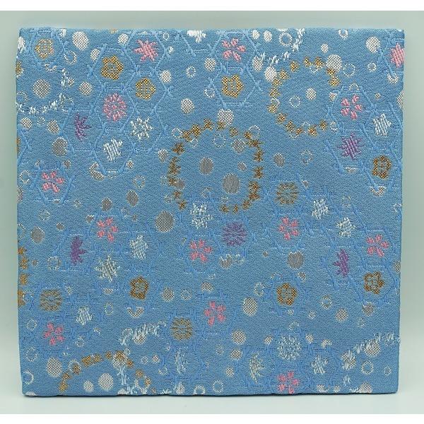 茶道具 古帛紗 古帛紗 交織 青色系 女性向 ビニール入 : 新古茶道具