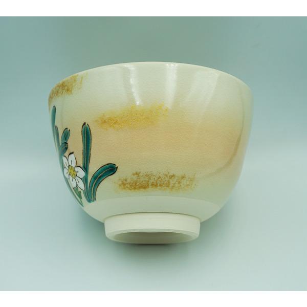 茶道具 茶碗 茶碗 色絵 水仙 加藤起楽 化粧箱 : 新古茶道具 さかい