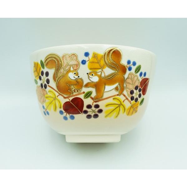 茶道具 茶碗 色絵 秋草花籠 小手毬窯 新品未使用 小手鞠窯 色絵 秋の七草茶碗 | sankyoudou