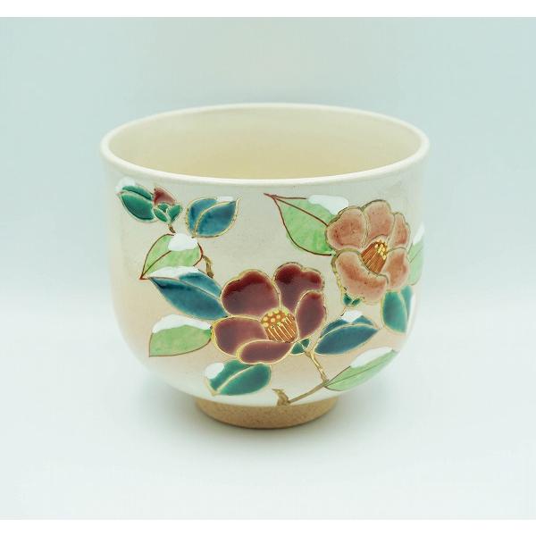 茶道具雪椿茶碗