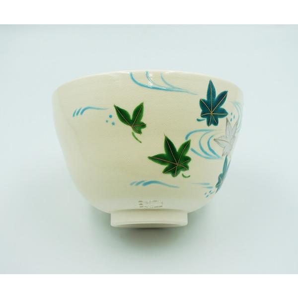 加藤起楽　色絵茶碗　青楓流水　茶道具 茶道具 茶碗 茶碗 色絵 青楓流水 加藤起楽 化粧箱 : 新古茶道具 さかい