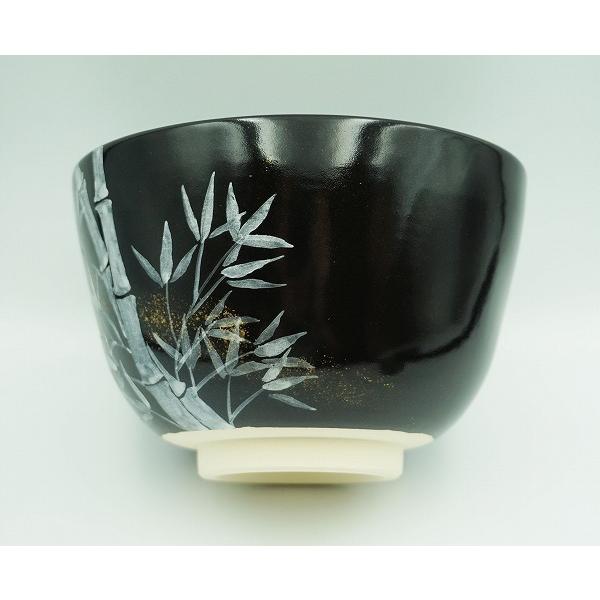 茶道具 茶碗 茶碗 黒仁清 七夕 加藤永山 化粧箱 : 新古茶道具 さかい