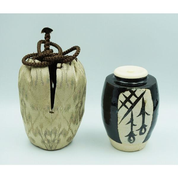 s302　 茶道具　黒織部　茶入 s302 茶道具 黒織部 茶入 s302 茶道具 黒織部 茶入