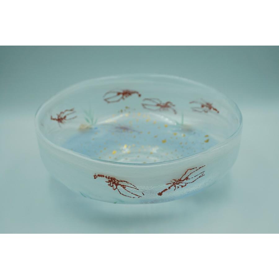茶道具 【広畑久仁彦】蟹図 ガラス 平茶碗 紙箱 義山 夏茶碗 茶道具 【広畑久仁彦】蟹図 ガラス 平茶碗 紙箱 義山 夏茶碗