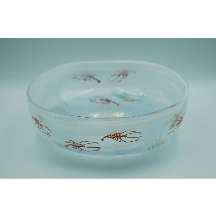 茶道具 【広畑久仁彦】蟹図 ガラス 平茶碗 紙箱 義山 夏茶碗 茶道具 【広畑久仁彦】蟹図 ガラス 平茶碗 紙箱 義山 夏茶碗