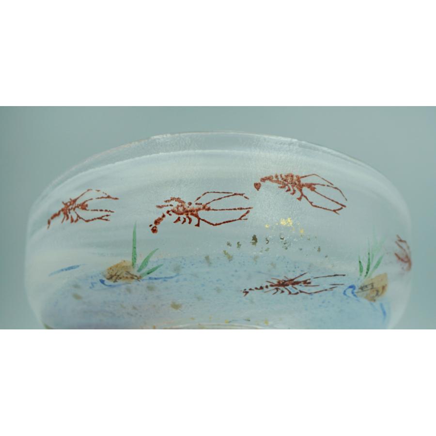茶道具 【広畑久仁彦】蟹図 ガラス 平茶碗 紙箱 義山 夏茶碗 茶道具 【広畑久仁彦】蟹図 ガラス 平茶碗 紙箱 義山 夏茶碗