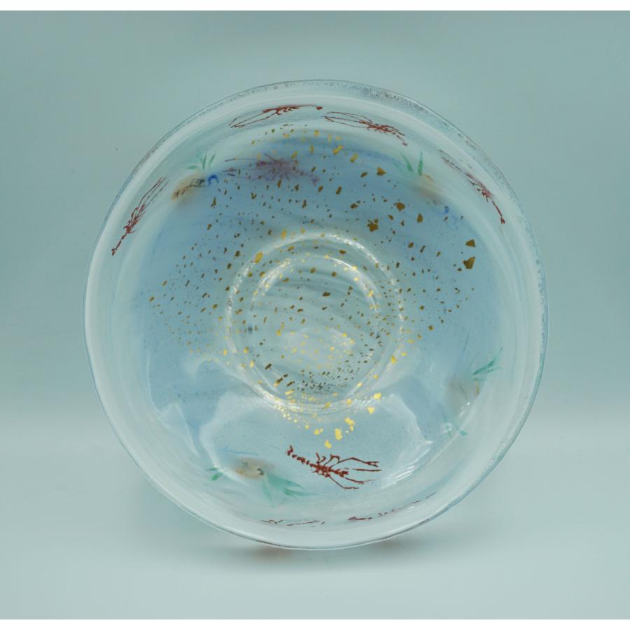 茶道具 【広畑久仁彦】蟹図 ガラス 平茶碗 紙箱 義山 夏茶碗 茶道具 【広畑久仁彦】蟹図 ガラス 平茶碗 紙箱 義山 夏茶碗