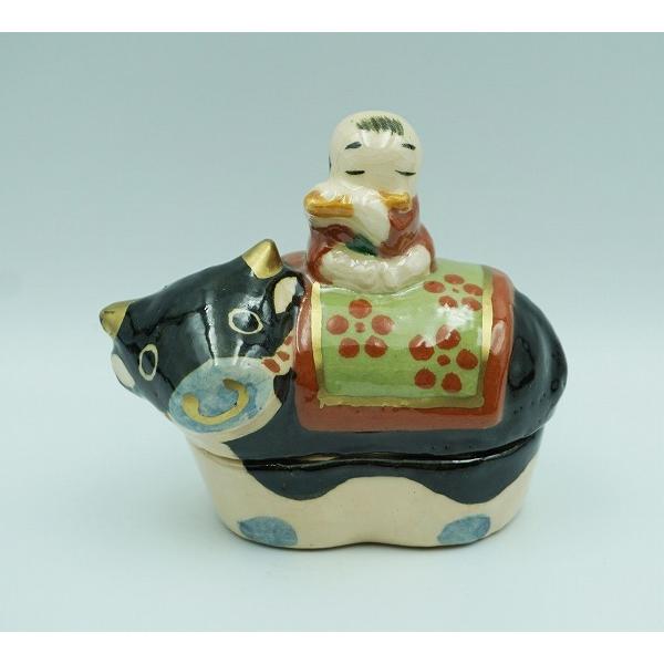 茶道具 香合 香合 楽 牛と童 伊東桂楽 桐箱 : 新古茶道具 さかい