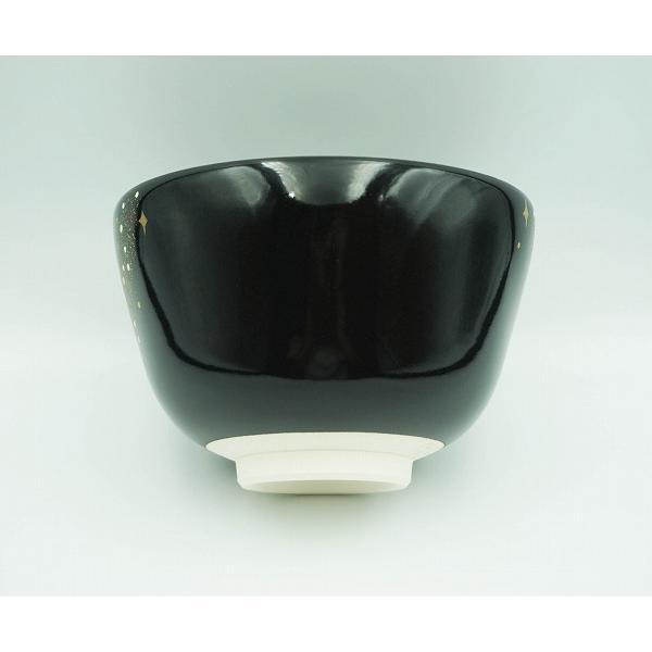 【茶碗　黒仁清　天の川】水出宋絢　紙箱 茶道具 茶碗 茶碗 黒仁清 天の川 水出宋絢 化粧箱 : 新古茶道具