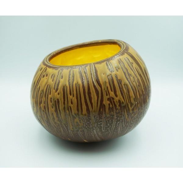 茶道具　椰子の実　内金溜　菓子器　時代箱　M　9853 茶道具 菓子器 菓子器 高取 ヤシの実 原史朗 桐箱 : 新古茶道具 さかい