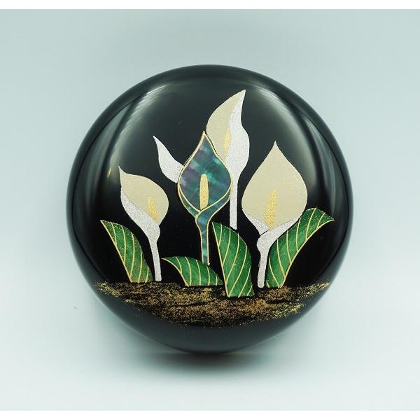 茶道具 棗 中棗 水芭蕉蒔絵 黒川和禅 桐箱 : 新古茶道具 さかい