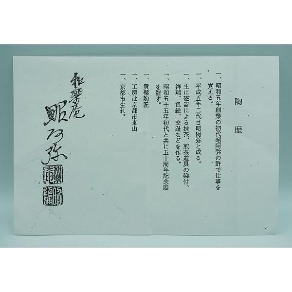 茶道具　茶碗　茶碗　黄交趾　唐草図　高野昭阿弥　桐箱_10