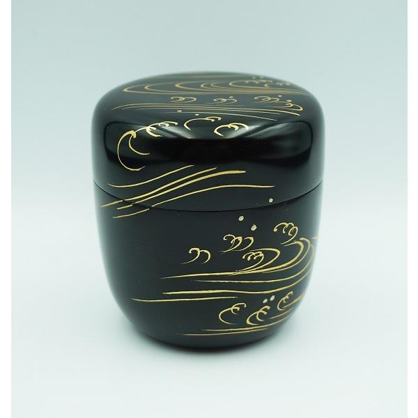 宮田宗景 溜塗 内唐松 蒔絵 中棗 茶道具 共箱/外箱/栞 真作保証 福井県 宮田宗景 溜塗 内唐松 蒔絵 中棗 茶道具 共箱/外箱/栞 真作