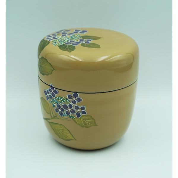茶道具 棗 中棗 白漆 紫陽花蒔絵 宮田宗景 桐箱 : 新古茶道具 さかい 