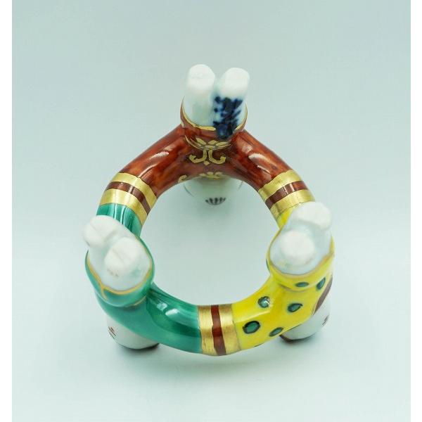 茶道具 蓋置 蓋置 色絵 三ツ人形 高野昭阿弥 木箱 : 新古茶道具