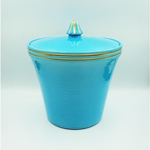 茶道具 水指 末広水指 浅黄交趾 御室窯 桐箱 : sz-3286 : 新古茶道具 