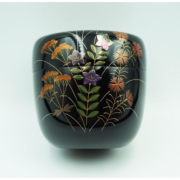 茶道具　漆塗　笹露蒔絵　小棗　桐箱付　V　R5912 茶道具 漆塗 笹露蒔絵 小棗 桐箱付 V R5912