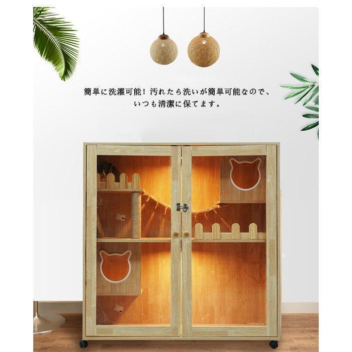 猫の別荘 ネコハウス 猫部屋 猫 ハウス、ベッド アパート ペット キャット別墅 通気 無臭 天然（全実木製） 猫 ハウス 通気