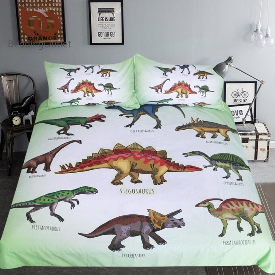 【まとめ買い】 寝具セット 恐竜 男の子 プリント 布団カバー ステゴサウルス 寝具 子供部屋