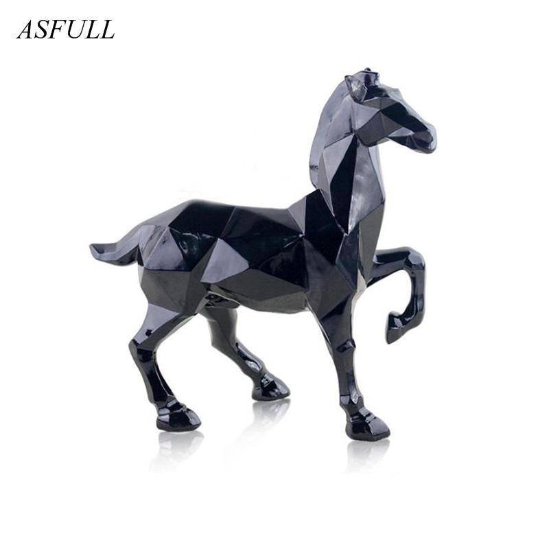 オブジェ 置物 モダン 抽象デザイン 白い馬の彫像 幾何学的モチーフデザイン インテリアオブジェ 樹脂製 ブラック ホワイト  :un-m-03866:サカストア - 通販 - Yahoo!ショッピング