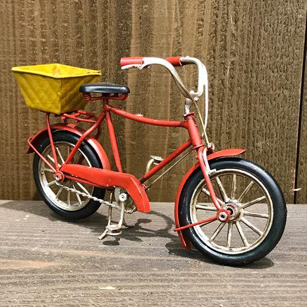 アメリカン レトロ ブリキおもちゃ 自転車 アンティーク かご付き