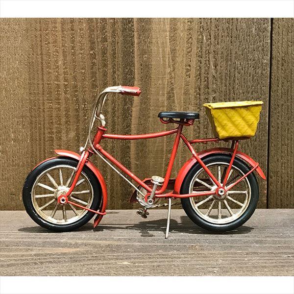 アメリカン レトロ ブリキおもちゃ 自転車 アンティーク かご付き