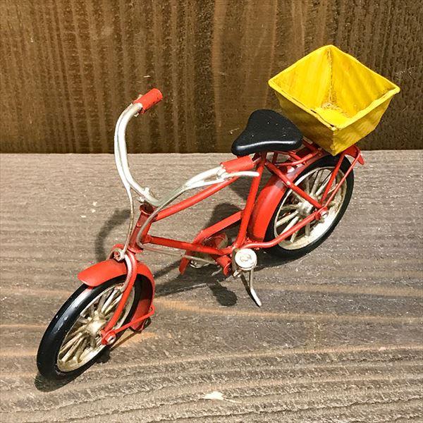 アメリカン レトロ ブリキおもちゃ 自転車 アンティーク かご付き