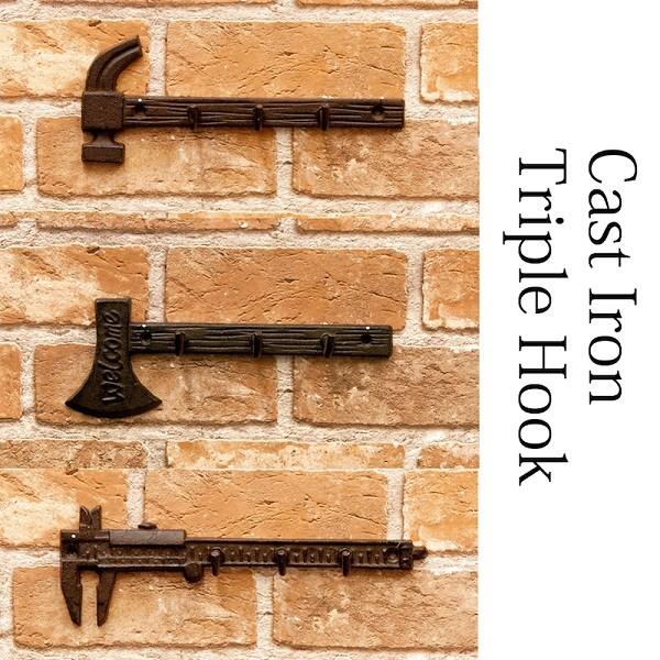 壁掛けフック おしゃれ フック 壁掛け ガレージ アメリカ雑貨 ビンテージ アンティーク オールドアメリカン ガレージグッズ トリプルフック ツール Ci 01 Usa雑貨通販 Candy Land 通販 Yahoo ショッピング