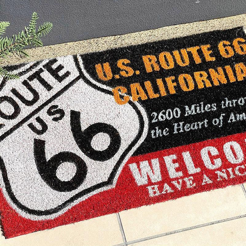 アメリカン レトロ 玄関マット コイヤーマットアメリカ雑貨 ルート66