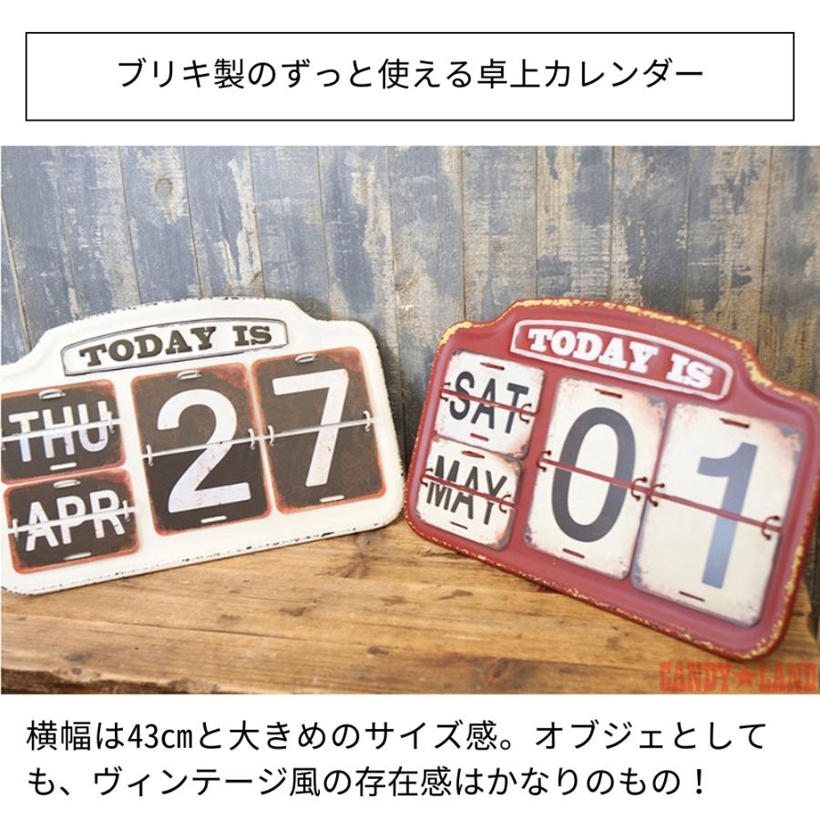 アメリカン レトロ カレンダー 日めくりカレンダー 万年 アンティーク