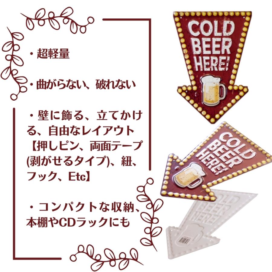 アメリカン レトロ ブリキ看板 アンティーク COLD BEER HERE エンボス