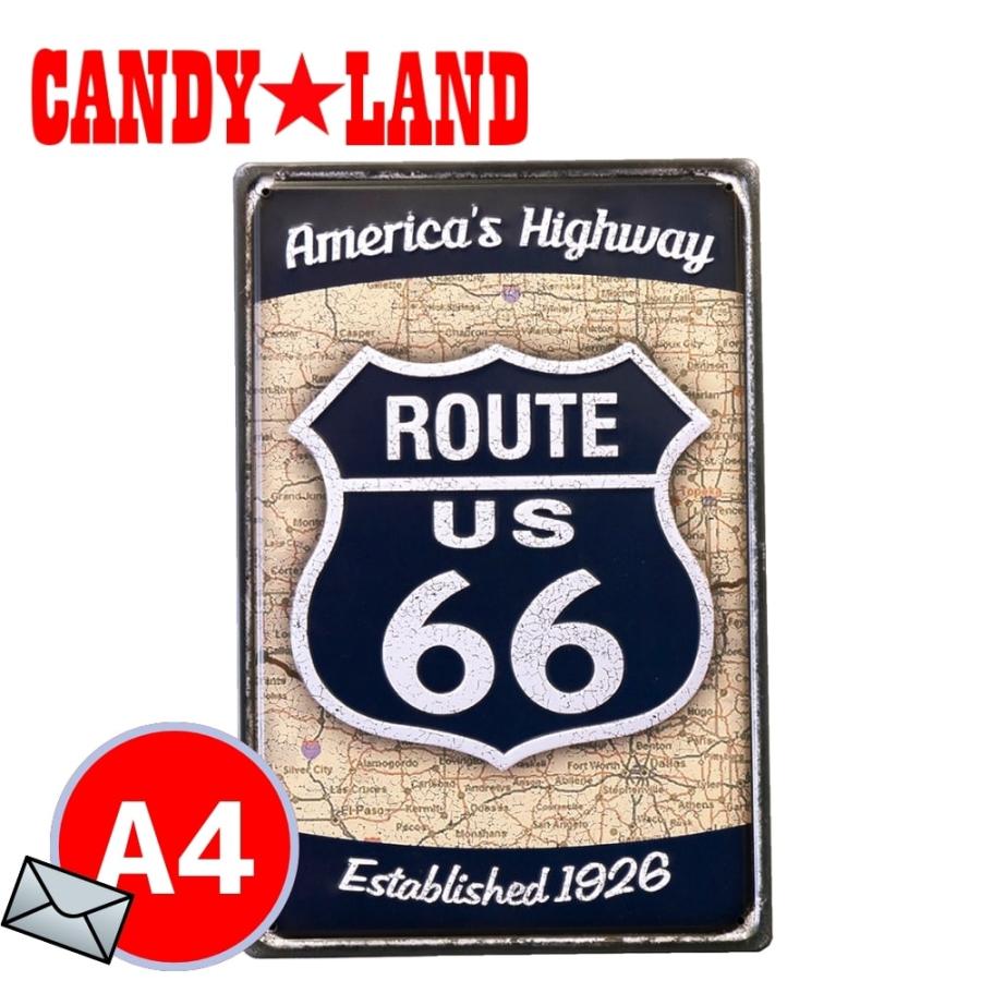 ブリキ看板 アメリカン雑貨 Route66 ルート66 ティンプレート アメリカ