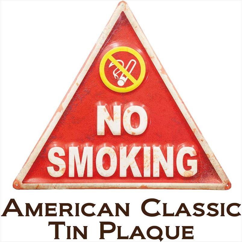 アンティークメタルサインプレート看板NO SMOKINGブリキアメリカ