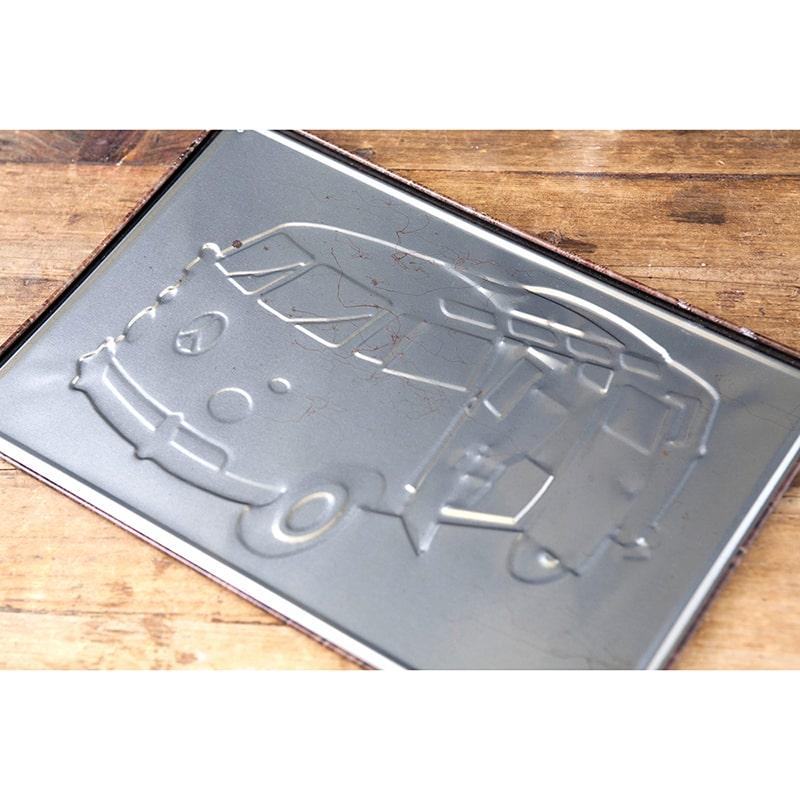 アメリカン レトロ ブリキ看板 サインプレート ワーゲンバス レッド