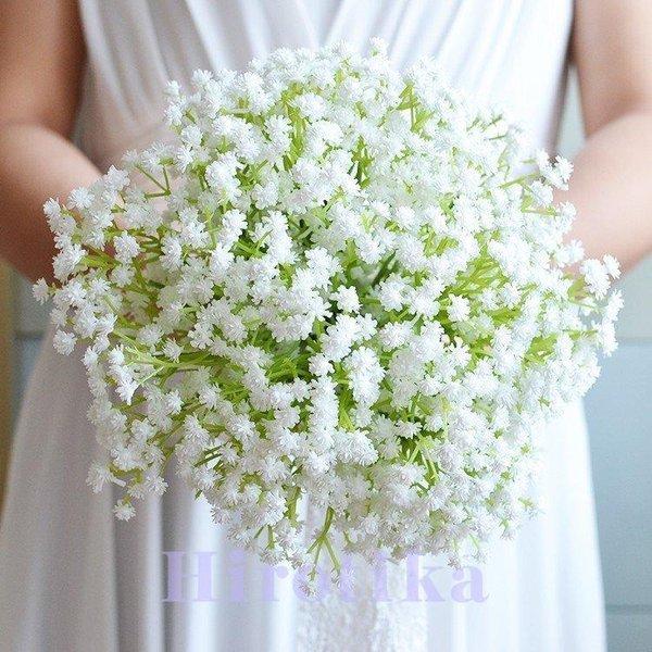 ウエディングブーケ ブートニア 安い 結婚式 ウェディングブーケ 花嫁 ブーケ 披露宴 ウェディング用 かすみ草 造花 ブライダルブーケ 手作り 最安価格