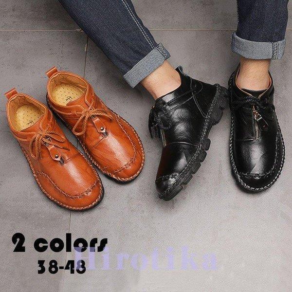 ショートブーツ メンズ アウトドア カジュアルシューズ ビジネス メンズファッション ワークブーツ 履きやすい 手作り 疲れない 秋冬 紳士靴 衝突防止 防滑 靴 正規品販売 手作り