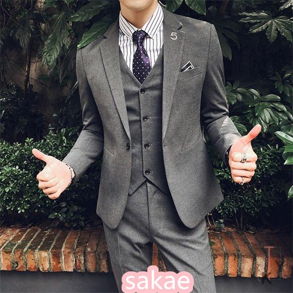 結婚式スーツ メンズ スーツセット 3点セット ミドル丈 上下セット ブラック ダークグレー ライトグレー フォーマルスーツ Sakaf1 さかえ 通販 Yahoo ショッピング