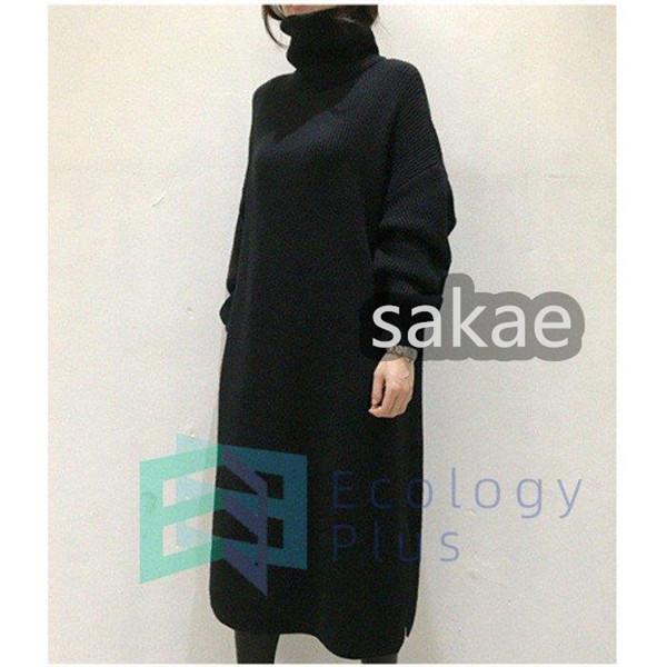 ニットワンピース ロング レディース 秋冬 ロングニットワンピース タートルネック 長袖 セーター ゆったり 体型カバー チュニック マキシワンピ 30代 40代 良好品