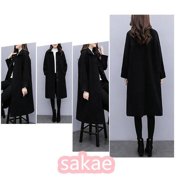 ファッションの ロング丈ラシャコート 黒 チェスターコート 40代 秋冬 レディース チェスターコート 厚手オーバー 大人 韓国風 オシャレ 着痩せ 通勤 ゆったりアウター チェスターコート サイズ 2xl Baskincoffee Vicom Corp Com
