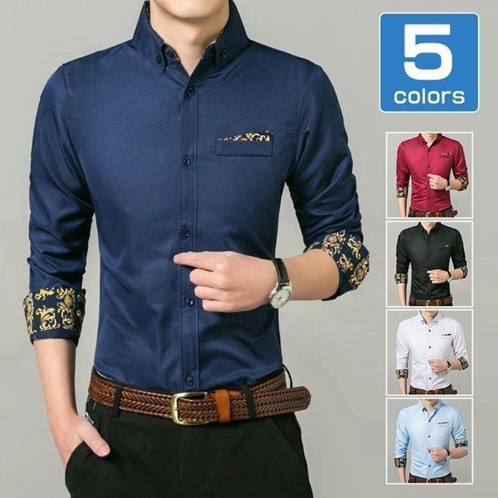 ワイシャツ Yシャツ 超格安価格 シャツ 切り替え メンズ ビジネス 無地 長袖 薄手 ファッション トップス レギュラーカラー かっこいい スリム 花柄